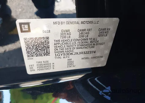 2018 Cadillac Escalade Platinum из США, поврежденный, VIN 1GYS3DKJXJR322374